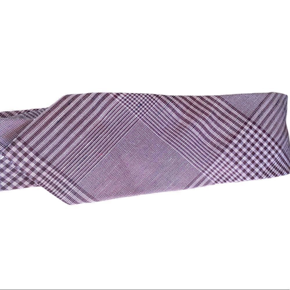 Ben Sherman Silk Linen Blend Plaid Tie